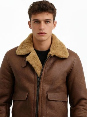 Brown B3 Shearling Aviator Bomber Jacket